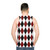 Unisex harlequin diamond pattern tank top - men back