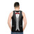 Black tuxedo and red bowtie unisex tank top - men back