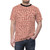 Closeup of a leopard skin print t-shirt design with a pink and black pattern. - men front