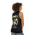 Zombi 2 unisex horror tank top featuring zombie and gore imagery - women back
