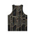 Black geometric graphic unisex tank top - Back