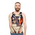 Unisex retro 70s disco tank top with robot design - men