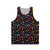 Vibrant polka dot rainbow unisex tank top
