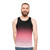 Black, pink, and white ombre dip dye unisex tank top - men