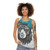Unisex blue tank top with Zissou the bear design - women