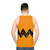 Black ornament unisex tank top featuring Snoopy and Charlie Brown - men back