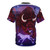 Imaginative fantasy t-shirt design featuring a unicorn and bull in a fiery, magical scene. - Back