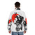 Cyberpunk puffer jacket with vaporwave Japanese design and futuristic aesthetic - men back
