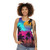 Unisex synthwave tank top with vibrant sunset design - women