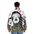 Colorful puffer jacket with cyberpunk cyborg girl design - men back