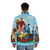 Puffer jacket featuring characters from the classic Soviet cartoon "The Musicians from Bremen" - men back