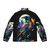 Colorful puffer jacket with a raven design for winter - Back