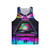 Retro 80s glitch unisex tank top with futuristic space design