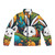 Cute animal print puffer jacket featuring various wildlife illustrations