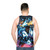 Black unisex tank top with electricity design - men back