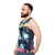 Black unisex tank top with electricity design - men side