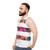 Unisex tank top with minimalist design for music fans - men side