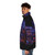 Castlevania Curse of Darkness 8-bit Puffer Jacket featuring Dracula's Castle and Retro Gaming Pixel Art - men side left