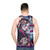 Geisha-inspired unisex tank top with cityscape and floral graphics - men back