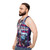 Geisha-inspired unisex tank top with cityscape and floral graphics - men side