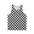 Black and white checkered pattern unisex tank top
