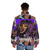 Vibrant pop art puffer jacket featuring LGBTQ+ rapper Cupcakke - men back