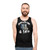 Unisex black tank top with lavish d and sacramento branding - men