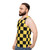 Black and yellow checkered unisex tank top - men side