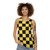 Black and yellow checkered unisex tank top - women