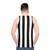 Black and White Striped Unisex Tank Top - men back