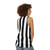 Black and White Striped Unisex Tank Top - women back