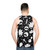 Rick and Morty black and white pattern unisex tank top - men back