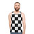 Black and White Checkered Unisex Tank Top - men
