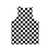 Checkerboard pattern unisex black and white tank top - Back