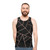 Black and rose gold geometric pattern unisex tank top - men