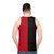 Unisex black and red graphic tank top - men back