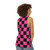 Black and pink checkered unisex tank top - women back