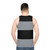 Unisex black and gray horizontal stripes tank top - men back