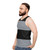 Unisex black and gray horizontal stripes tank top - men side