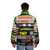 Cronenberg VHS collection puffer jacket featuring vintage horror movie graphics - men back