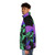 Neon Genesis Evangelion retro vintage puffer jacket with Unit 01 design - men side left