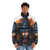 Creepy Halloween witch puffer jacket with dark and haunting design - men front