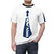 T-shirt featuring a realistic, vintage-inspired necktie graphic inspired by Pan Am's iconic design. - men front