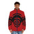 Neon puffer jacket with electronic music and dance party elements - men front