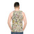 Unisex tank top with American nature and botanical illustrations - men back