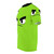 Fierce green monster superhero graphic design on a t-shirt - men left