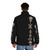 Craftworld Eldar Rune Puffer Jacket featuring intricate rune patterns and sci-fi inspired design - men back