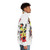Colorful puffer jacket with psychedelic, funky design - men side right