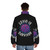 Covid-19 survivor wearing a stylish puffer jacket with pandemic-inspired design - men back