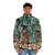 MF DOOM inspired puffer jacket featuring cover comic design - men front